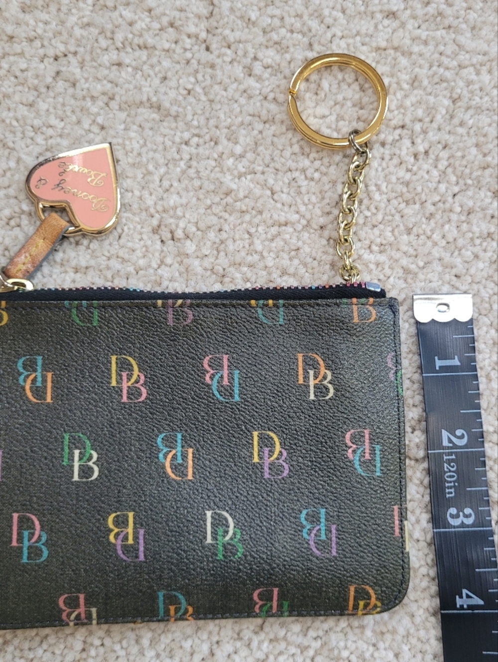 Dooney & Bourke Y2K Rainbow Monogram Satchel Coated Canvas Matching Wristlet - Picture 12 of 14